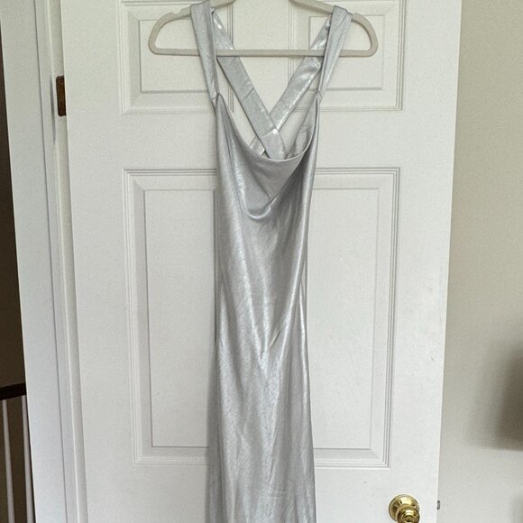 Meshki Caellie Satin Cowl Maxi Dress - Silver - Picture 8 of 11